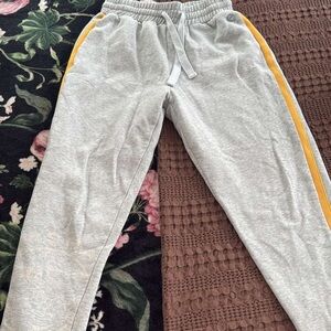 Gymshark Gray Joggers with Yellow Stripe